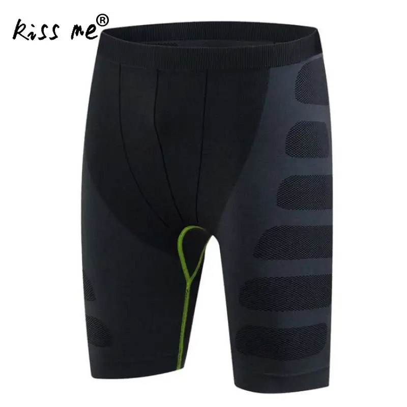 black and green Быстросохнущие мужские однотонные обтягивающие шорты, бег жесткий спорт, спортивная одежда для спортзала, спортивная одежда для фитнеса, мужские шорты для бега - Цвет: black and green