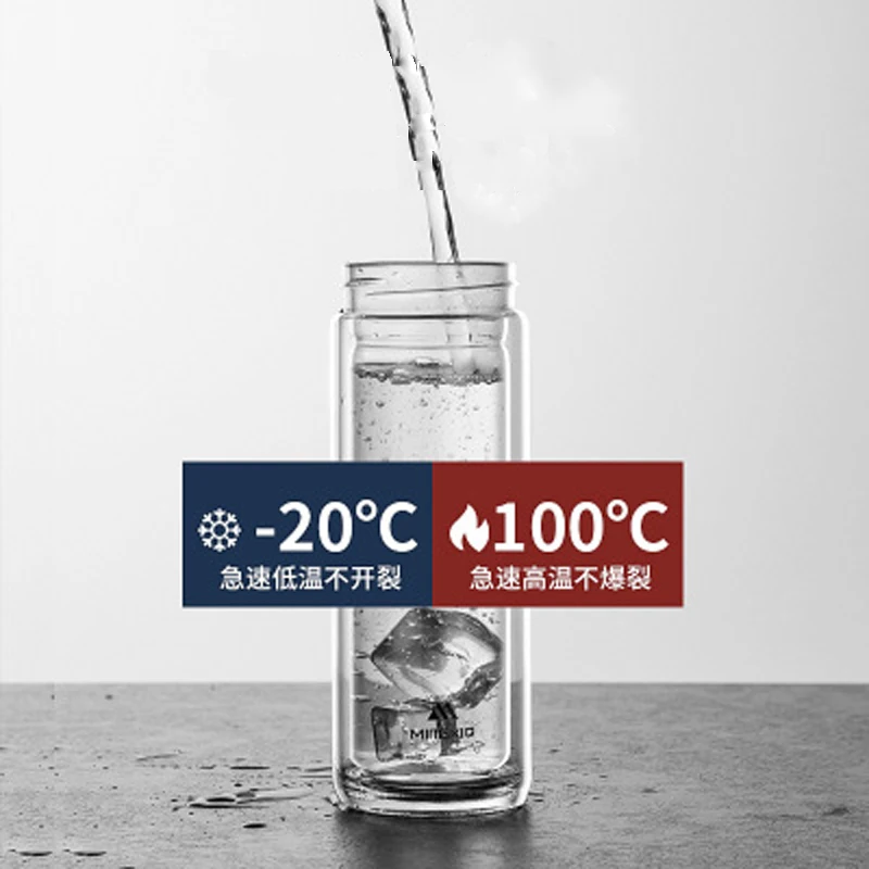 Insulation Cup Double Glass Insulation Cup Portable Cup Insulation Tea Cup With Cover Filter Tea Cup For Household B20080