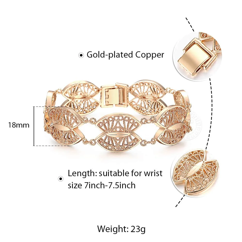 Женские браслеты с браслетом 585 розовое золото ювелирные изделия подарки вырезанные резные цветы лоза овальные браслеты браслет для женщин LCBM01