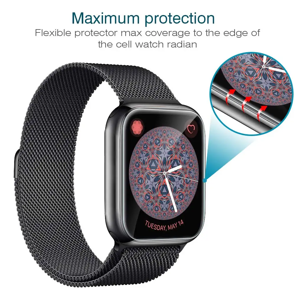 Мягкая Гидрогелевая полная Защита экрана для Apple Watch 38 мм 42 серия 3 2 iWatch 40 44 4 5 6 SE TPU