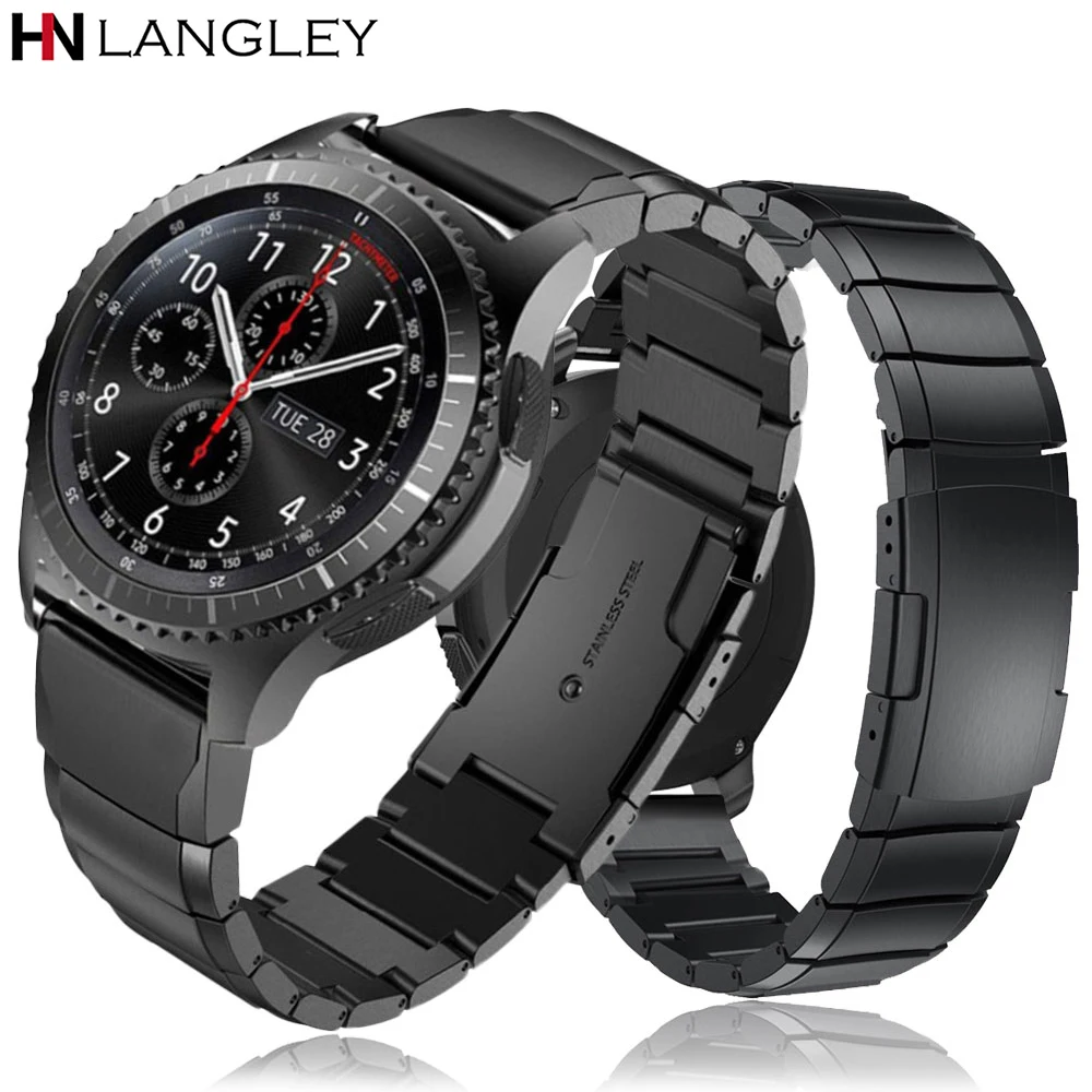 Ремешок из нержавеющей стали для Samsung Galaxy Watch 20/22 мм Amazfit Bip Pace Motor 42/46 Gear S3 S2 Classic 360