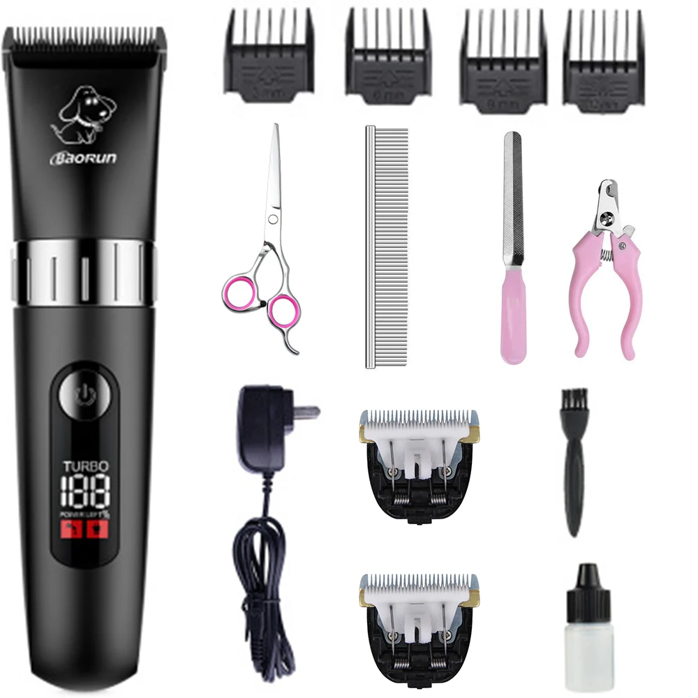 

LCD Display Screen Waterproof Pet Dog Hair Trimmer Animal Grooming Clippers Cat Cutter Machine Shaver Electric Scissor Clipper