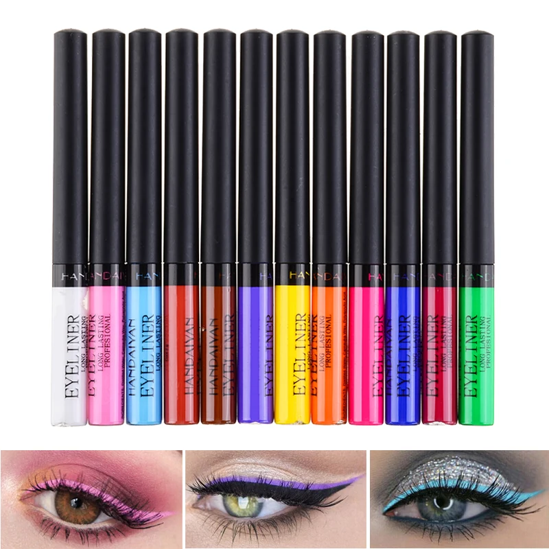 

12 Colors Matte Liquid Eyeliner Pen Long Lasting Eye Liner Eye Make Up Pigment Cosmetic Waterproof Felt-tip Eyliner