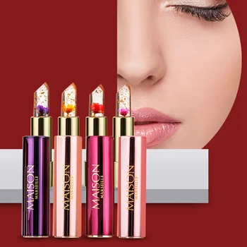 

Dried Flower Jelly Lip Balm Lasting Moisturizing Smooth Fine Lines Non-Stick Cup Waterproof Temperature Change Color Lipstick