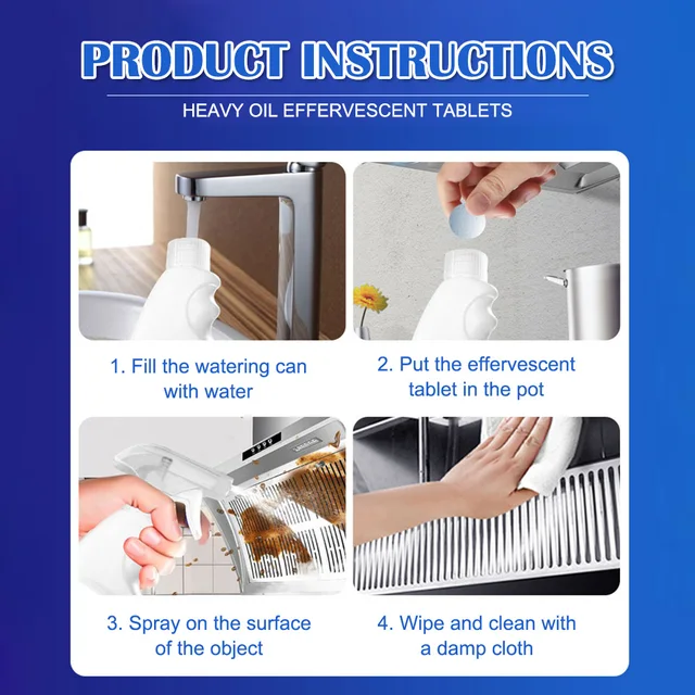 15pcs All Effervescent Tablet Kitchen Heavy Grease Cleaner Range Hood Stove Oven Grease Stain Foam Detergent Dropshipping 5