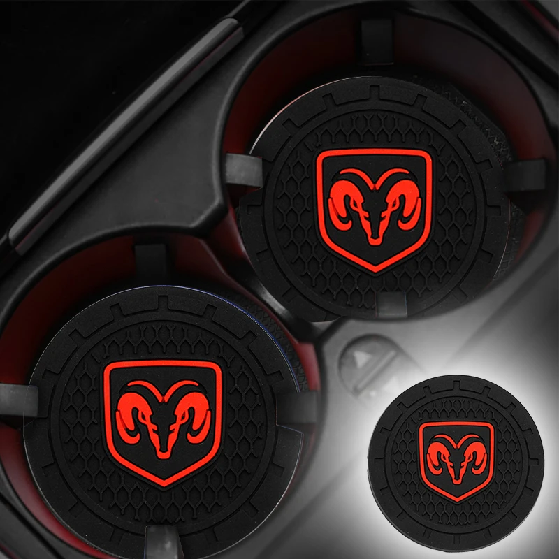 Soporte de taza de coche, alfombrilla de silicona, decoración de posavasos para Dodge Challenger RAM 1500, cargador de Los Vengadores Caliber Nitro, 2 uds.