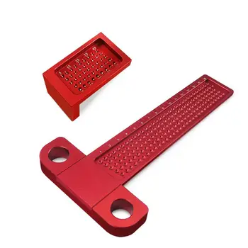 

1PC Aluminum Alloy Measuring Ruler Scriber T-type Hole Scribing Gauge Crossed Feet Woodworking Tool
