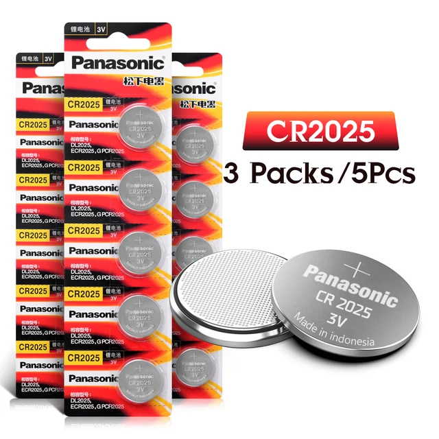 Panasonic 1-25Pcs CR2025 Button Cell Batteries For LED Lights Toys Watches Remote Control CR 2025 3V Lithium Dsposable Battery 15Pcs