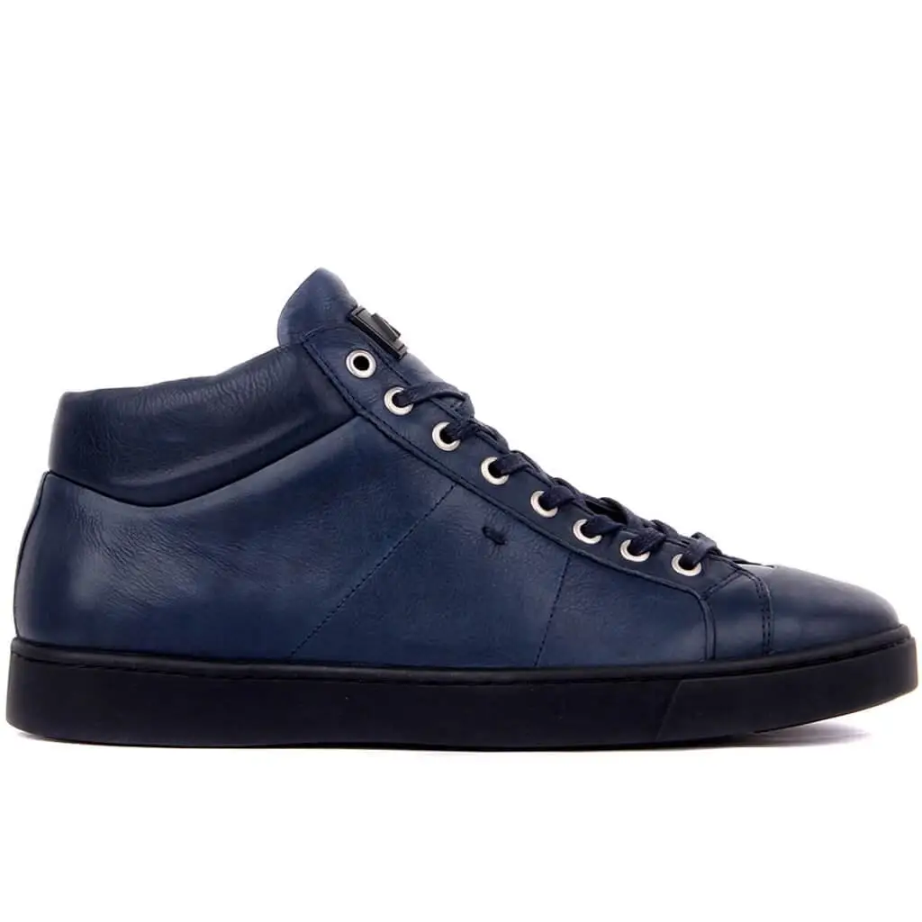 

Sail Lakers-Navy Blue Leather Men Boots