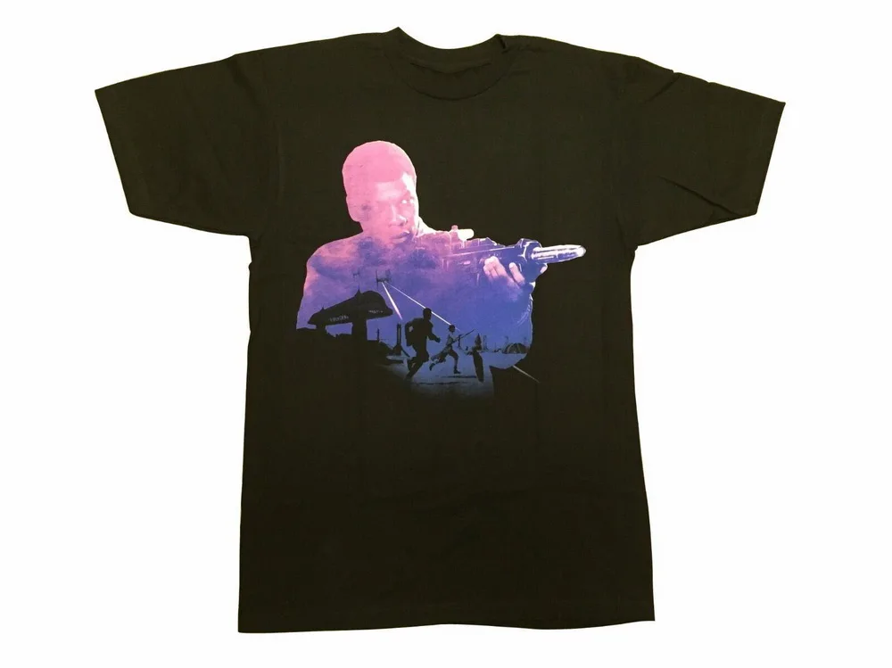 Star Wars Force Awakens Finn Silhouette Licensed Adult T-Shirt Cotton Loose Plus Size Tee Shirt |