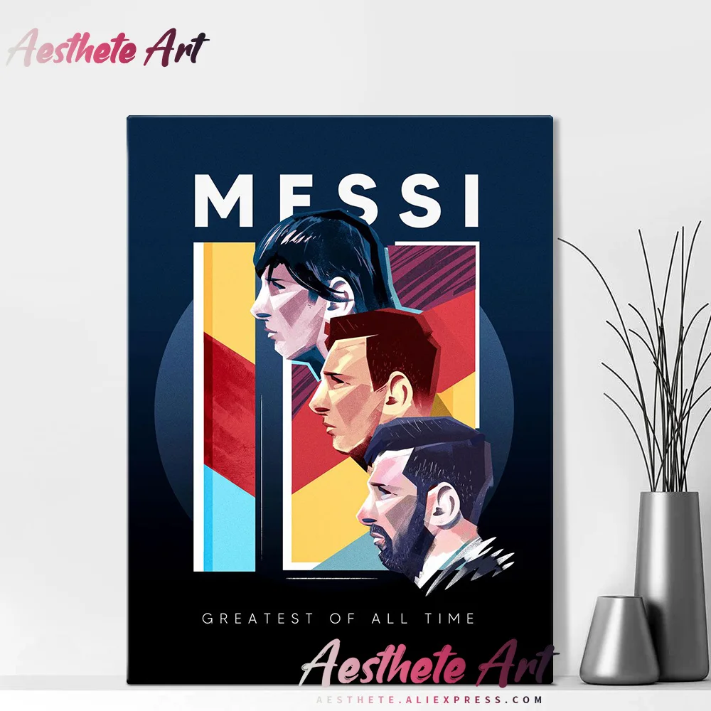 Lionel Messi Soccer Player Canvas Painting Wall Art Posters Prints Pictures Living Room Decoration Vintage Home Decor | Дом и сад