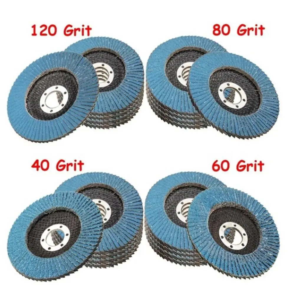 10pcs Grinding Wheels Flap Discs 115mm 4.5 Angle Grinder Sanding Disc 40/60/80/120 Grit Grinding Wheels Blades for Angle Grinder