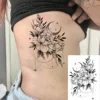Pendant Flower Temporary Tattoos For Women Adult Fake Jewelry Tattoo Sticker Peony Black Henna Moon Large Thigh Tatoo Waterproof 3