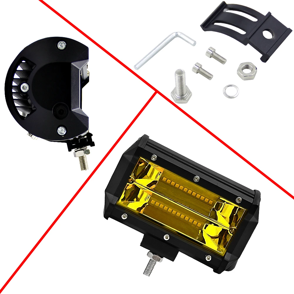 " 2 ряда светодиодный автомобильный рабочий светильник 4x4 аксессуары 12v 72w фары для farol de milha и луч комбо внедорожника suv atv 10800LM автомобильный светильник s
