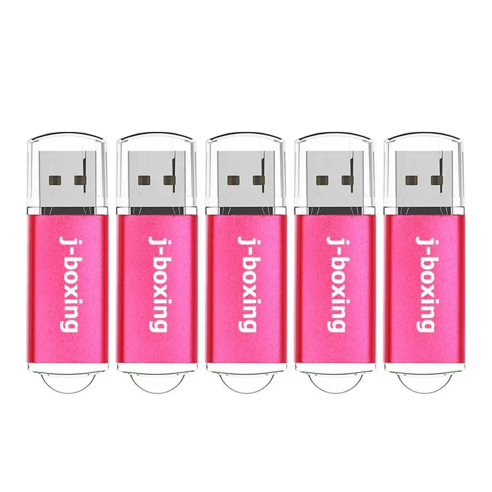 J-бокс, 5 шт., USB флеш-накопители, 1 ГБ, 2 ГБ, 4 ГБ, 8 ГБ, 16 ГБ, 32 ГБ, прямоугольная Флешка с крышкой, флешки, USB карта памяти для ПК, подарки - Цвет: Розовый