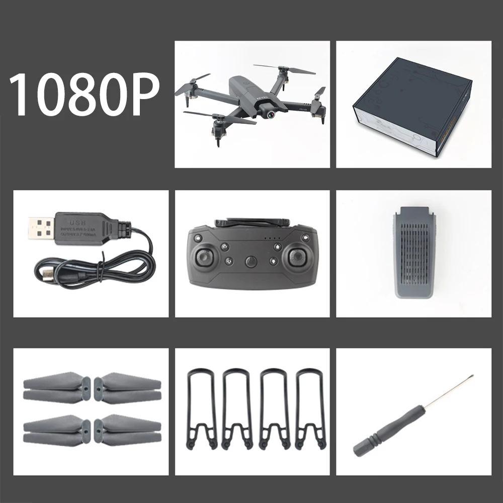 Дрон 4k HD 1080p WiFi видео в реальном времени FPV дроны оптический поток для поддержания высоты Квадрокоптер VS E58 E520S GD89 Дрон камера - Цвет: 1080p