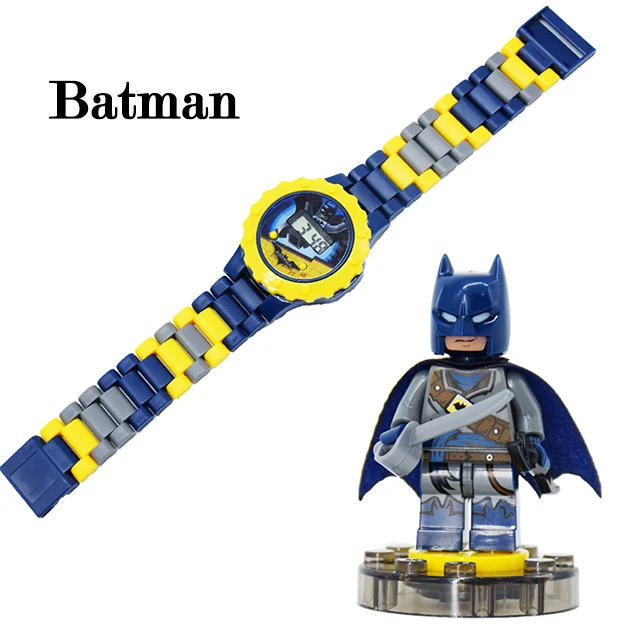 Детская игрушка часы летучая мышь Железный человек Марвел Мстители электронные гаджеты принцесса девушки подарок на день рождения Блоки обучающие игрушки для детей - Цвет: Batman