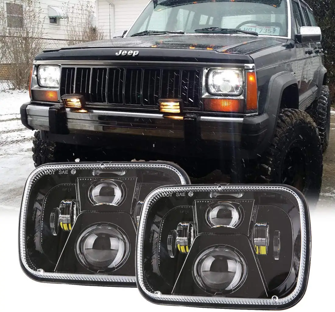 110 Вт 5x7 дюймов светодиодные фары 7x6 Led герметичный луч фары Hi/Lo луч для Jeep Wrangler YJ Cherokee XJ H5054 H6054LL 6052 6053