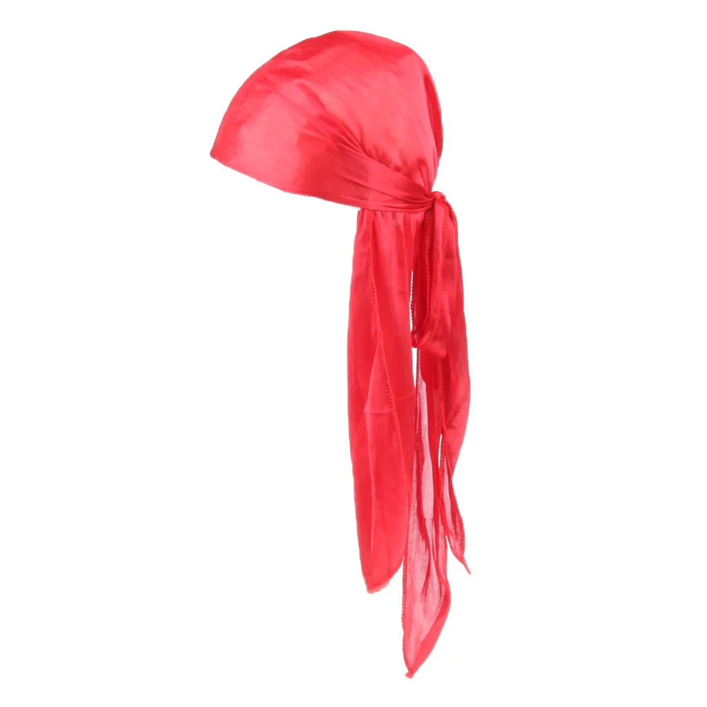 Unisex Trendy Color Du-Rag Wave Cap Durag Headwrap with Long Wide Strap