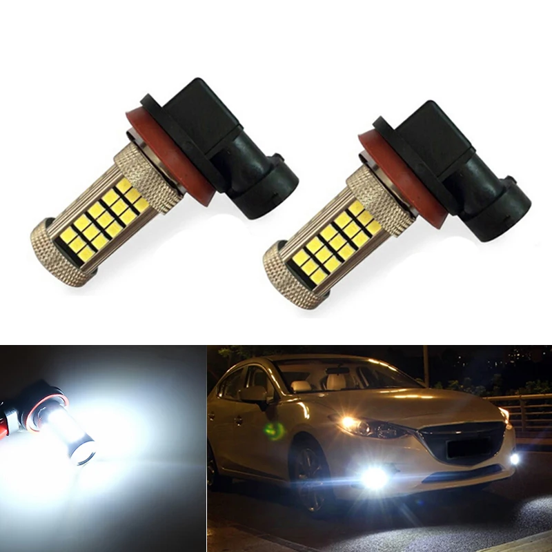 2x H11 H8 2835SMD 66LED Автомобильные фары светодиодные лампы DRL Противотуманные для mazda 3 5 6