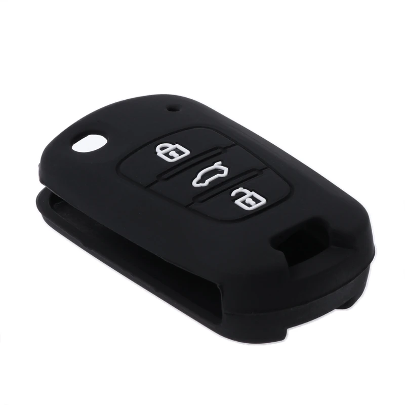 

3 Buttons Silicone Car Key Fob Cover Case For Hyundai i30 Verna Veloster