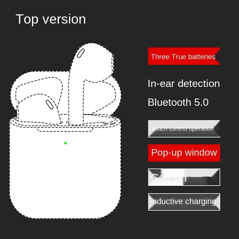 Fashion trend tws Bluetooth headset wireless in ear transparent noise reduction third generation Bluetooth headset