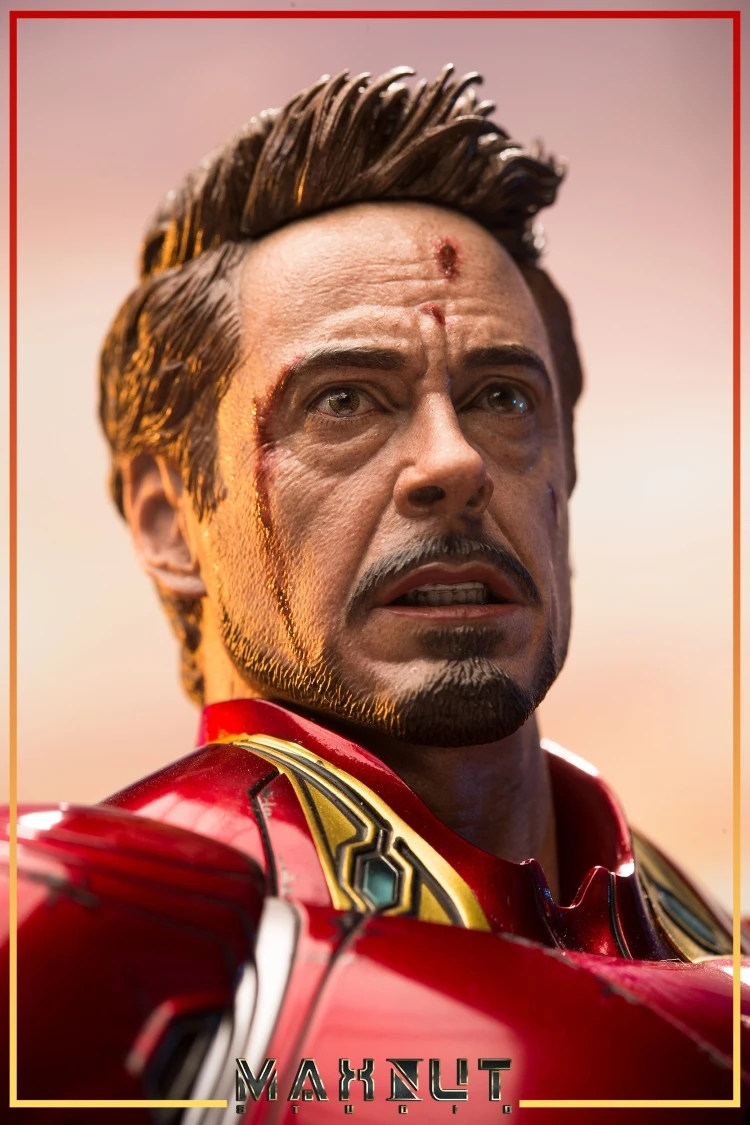 

MAXNUT tony Tony 1/6 mk85 Iron Man Tony head carving battle damage version 12 inch male puppet available