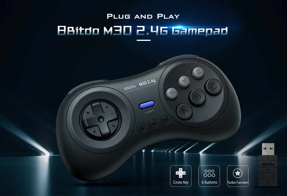 8Bitdo M30 геймпад 2,4G проводной и беспроводной игровой контроллер для sega Genesis Mini и Mega Drive Mini-sega Genesis