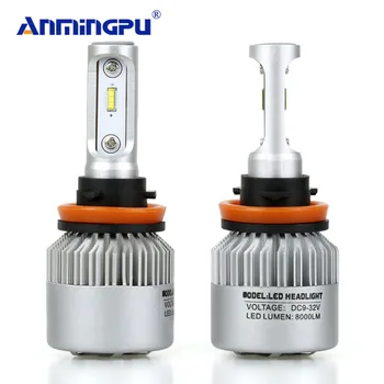 

ANMINGPU 2x Car Headlight Bulbs 72W 16000LM/Pair H11 Led Bulb H4 H7 Led Bulbs Canbus 9005 9006 H9 H11 Led Fog Light Auto Lamps