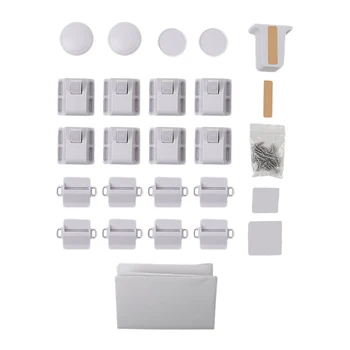 

12 Locks + 2 Keys Baby Safety Cabinet Locks Child Proof Cabinet Locks Are Easy to Install No Drill Tools Or Screws