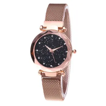 

Fashion Shining Round Dial Luxury Woman Girls Wrist Watch Quartz Movement Water Resistant Casual Watch Steel Wristband