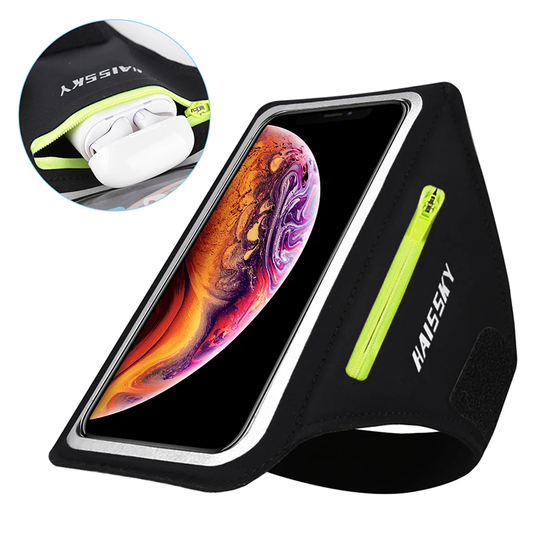 

Haissky Sports Armbands Fitness Running Bags Arm Band Phone Case on Hand Car Key Phone Pouch For Airpods iPhone Samsung Huawei