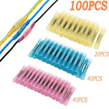 

100x Heat Shrink Butt Wire Crimp Connectors Waterproof Electrical Terminal