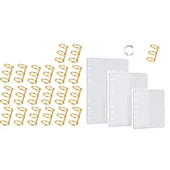 

3-Ring Metal Loose-Leaf Loose-Leaf Ring Binder Book Ring & DIY Resin Molded Notebook Case A5 A6 A7-3 Piece Silicone