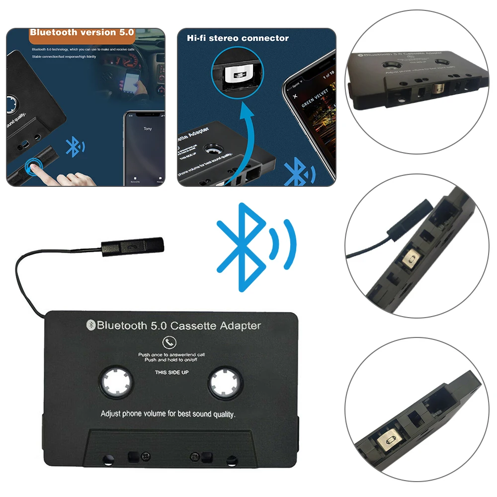 KFZ Kasettenadapter Universal Auto Audio Kassette Adapter USB 5.0 Bluetooth  Unterstützung Cassette Adapter Bluetooth Converter