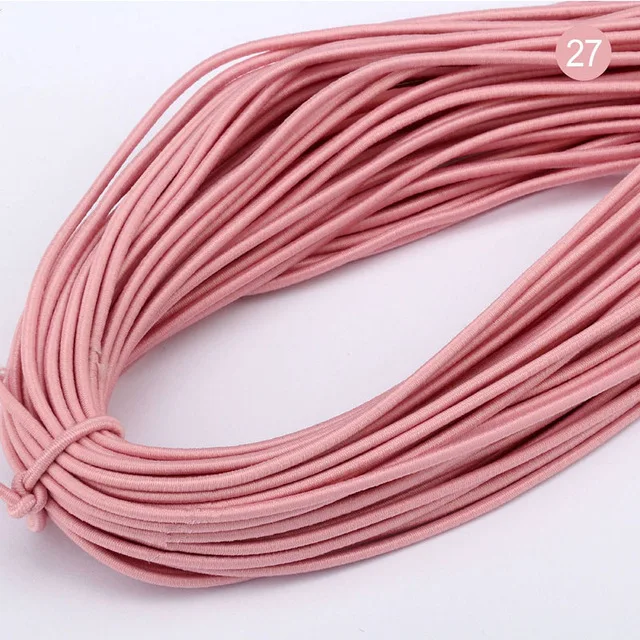 Vibrant 2mm Round Elastic Band for DIY Sewing Projects - 5 Yards