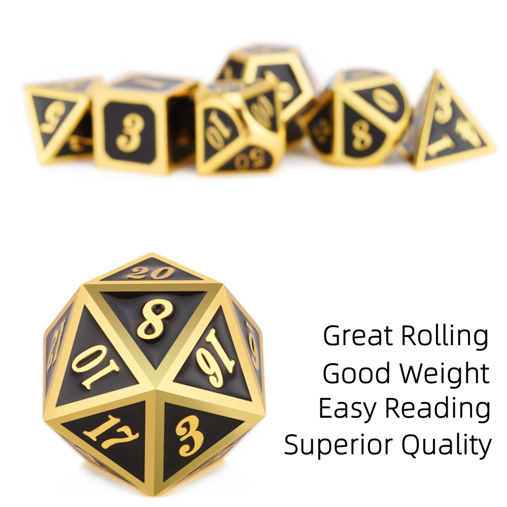Металлические игральные кости DnD для ролевой игры MTG курсивный шрифт включает