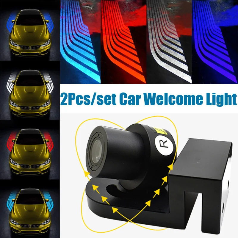 

2Pcs/set Car LED Door Warning Light Shadow Light DC 12V 24V Car Angel Wings Welcome Light of Dream for All Vehicles Car Lamp