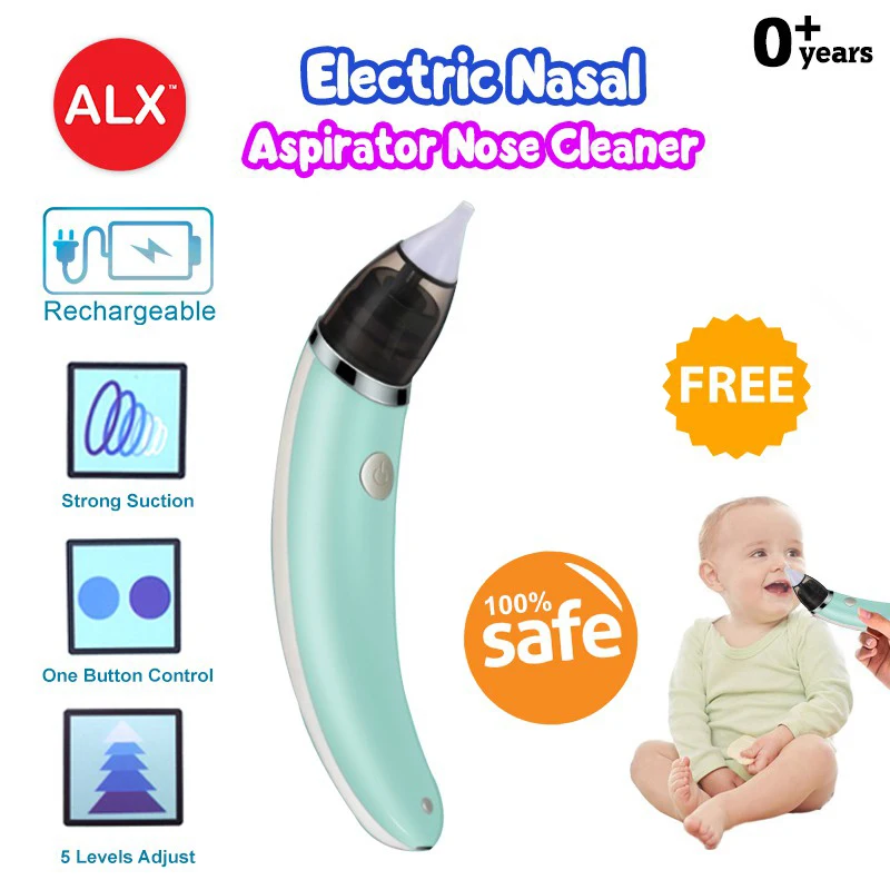 

Baby Nasal Aspirator Nose Cleaner School Gift Electric Cute Sleeping Doctor Easy To Use USB Cable Pink/Green Cleaning Health