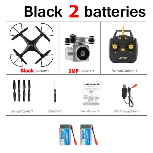 JJRC H68 720P Wifi FPV RC Дрон с камерой Квадрокоптер высота Дрон держать Безголовый режим вертолет Профессиональный Квадрокоптер - Цвет: black 2B