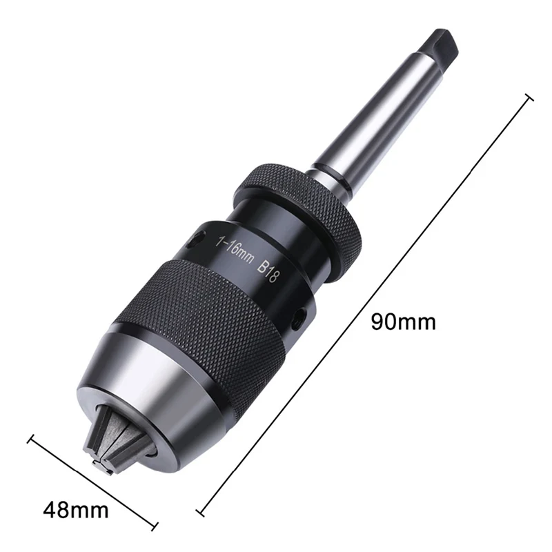 

B18 1-16mm Keyless Drill Chuck + MT2-B16 Arbor Thread For Lathe Drilling MK2 Set Drilling Turning Machines