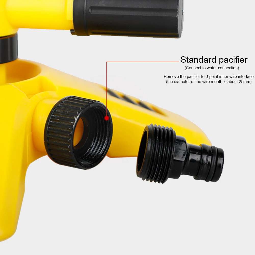 2 Modes Sprinkler Watering System Automatic 360 Degree Rotating Nozzle 3-Arm Grass Lawn Irrigation Sprinkler with Connectors