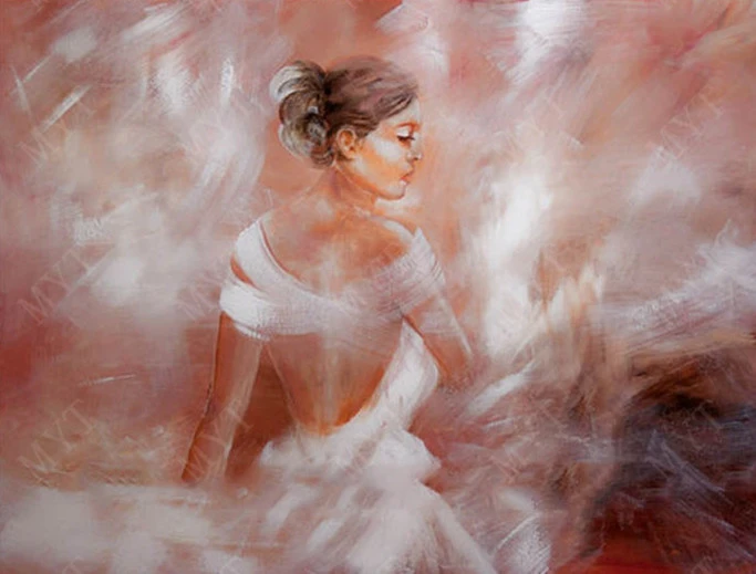 HUACAN картина маслом по номерам балетные женские наборы холст для рисования расписанные вручную самодельные картины танцор портрет украшение дома - Цвет: SZHC1-545
