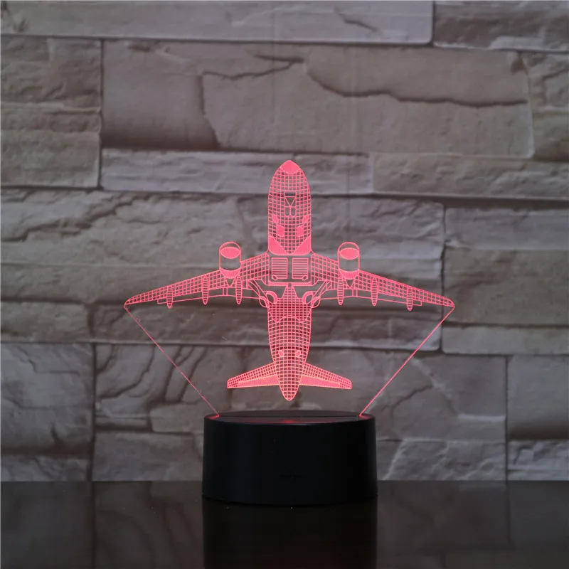 Flying Air Plane Touch/Remote Control Night Light LED Stereo Acrylic Panel Table Decoration 7 Colors Change Bedroom Lamp GX1782 | Лампы и