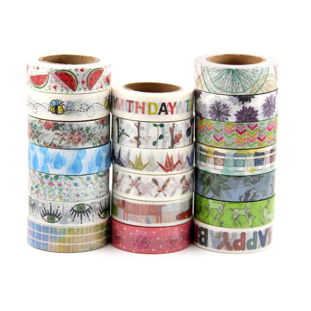 B198-B235 15mm X 10m Cute kawaii Flower animals Decorative Washi Tape DIY Scrapbooking Masking School Office Supply tape | Канцтовары