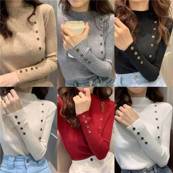 

2019 New Women Sweaters Autumn Knit Sweaters Turtleneck Women Sweater