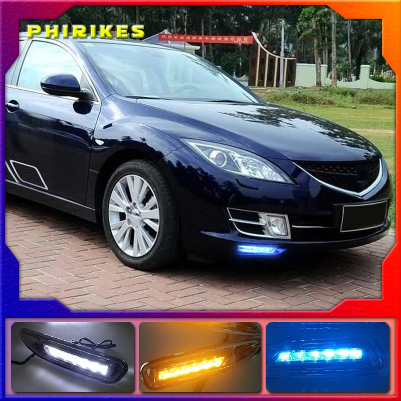 

2pcs LED DRL Daytime Running Light Daylight headlight fog lamp cover car-Styling for Mazda 6 Mazda6 2008 2009 2010