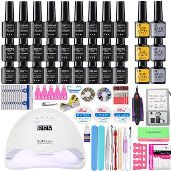 

Nail kit 27/10colors Nail Gel Polish Set Kit For Manicure Gel Varnish Nail Art Set24/54W UV Lamp Nail Dryer electic drill set