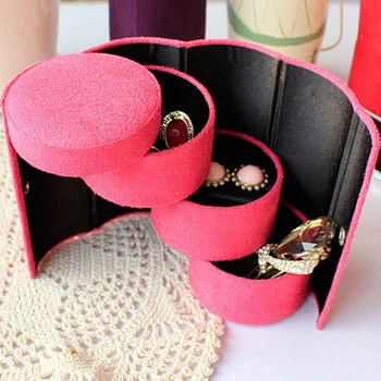 

3 Layer Necklace Earring Jewelry Holder Organizer Height 13.5cm Gift Cylinder Cases Useful Jewelry Accessories Display Box