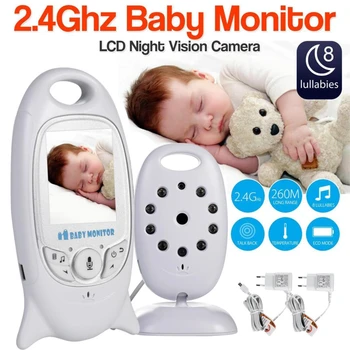 Monitor de bebé, 2 pulgadas, BeBe Baba, Radio electrónica para niñera, Video, cámara de niñera, visión nocturna, monitoreo de temperatura, 8 Lullaby PM030